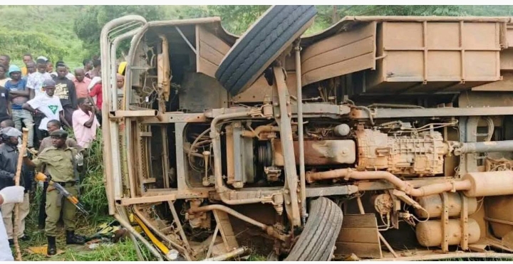 Overturned bus
